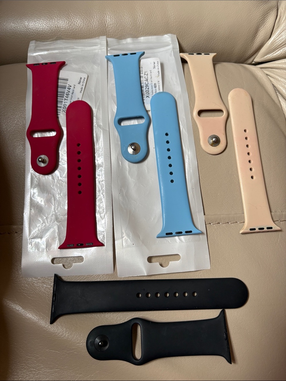 4 Silicone Replacement Watch Bands - Red, Blue, Pink, Black